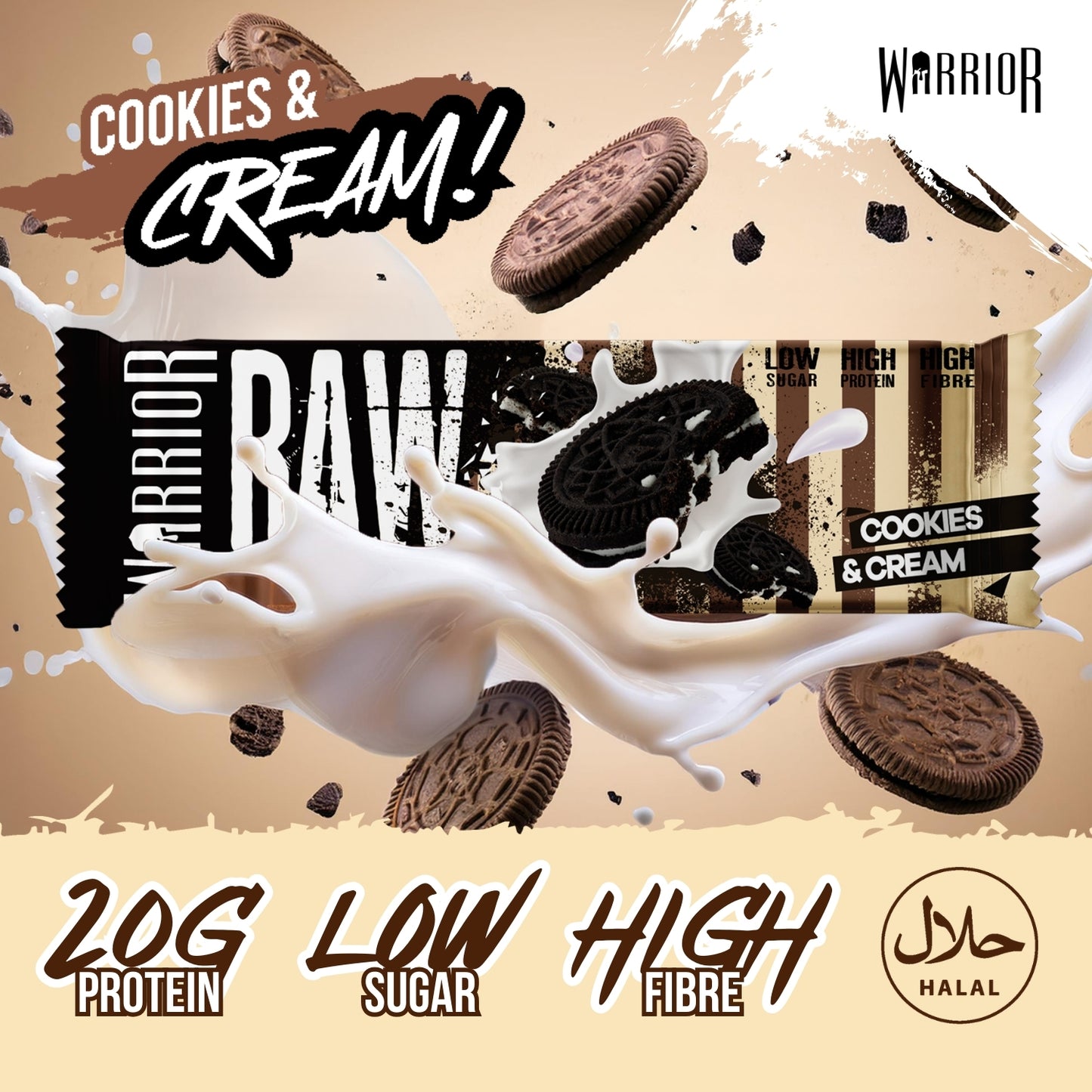 Warrior RAW Protein Bar - 12 x 75g Bars