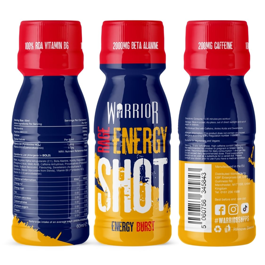 Warrior Rage Pre-Workout Energy Shots