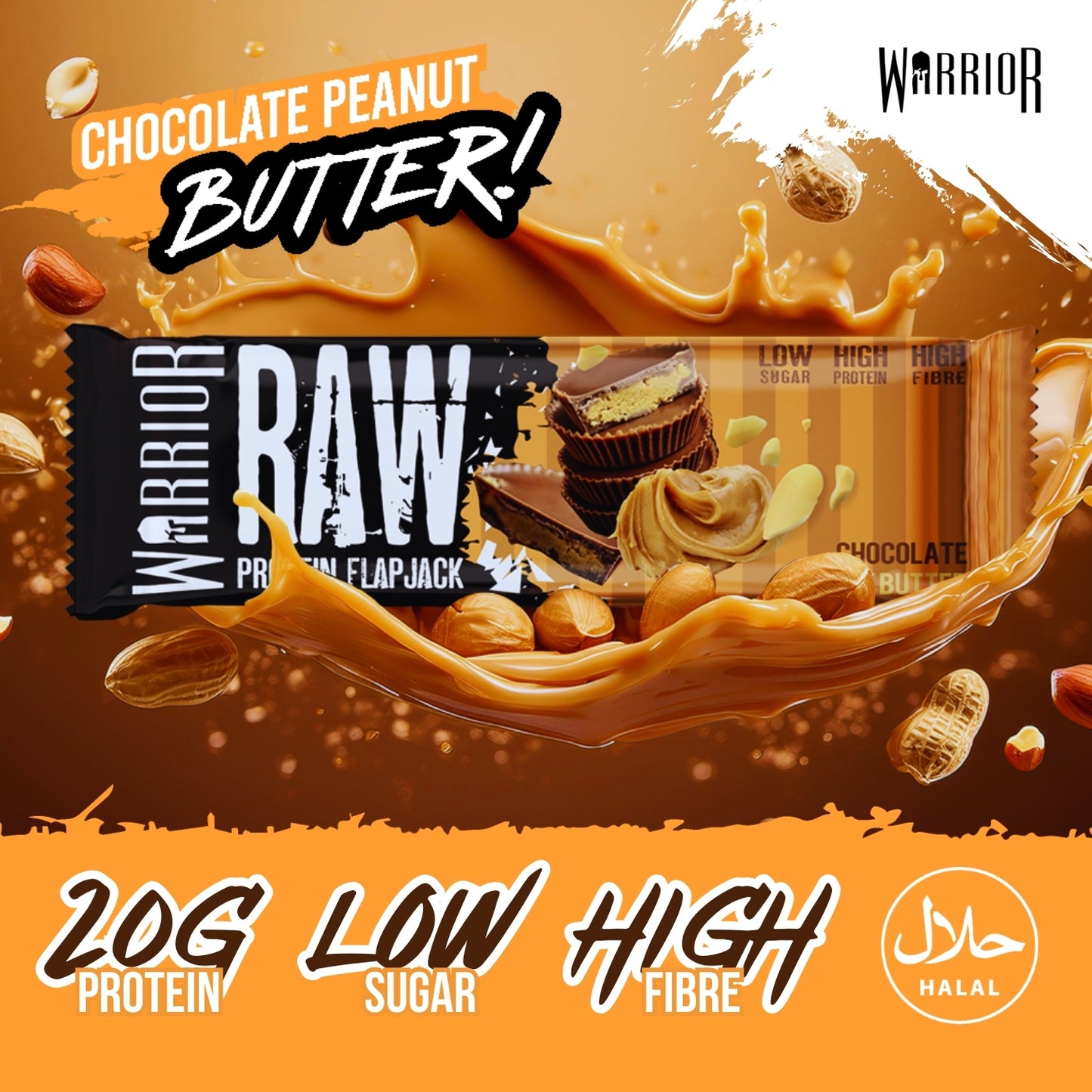 Warrior RAW Protein Bar - 12 x 75g Bars