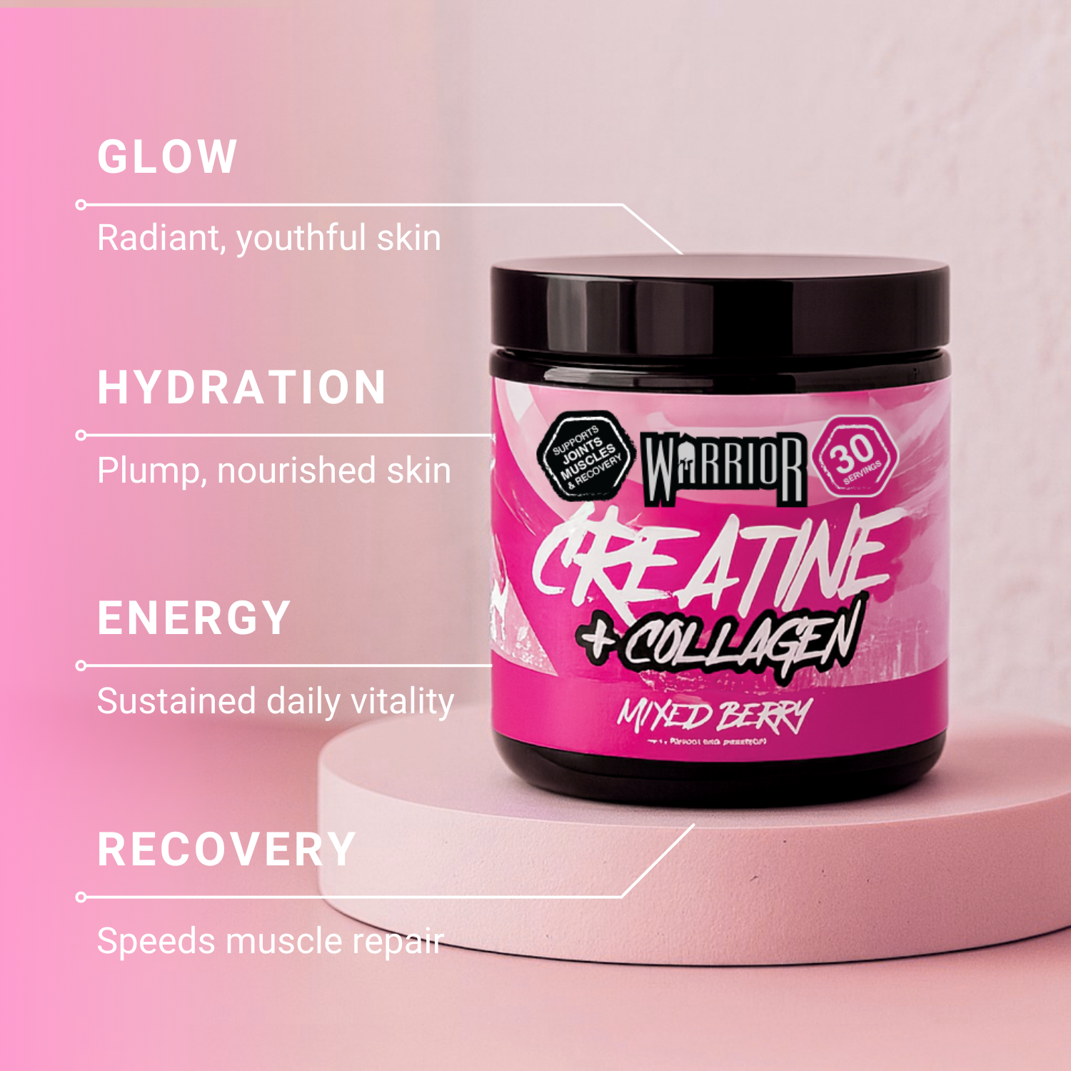 Creatine For Women | Plus Collagen | Strength + Skin + Glutes | Warrior Supps (TikTok)