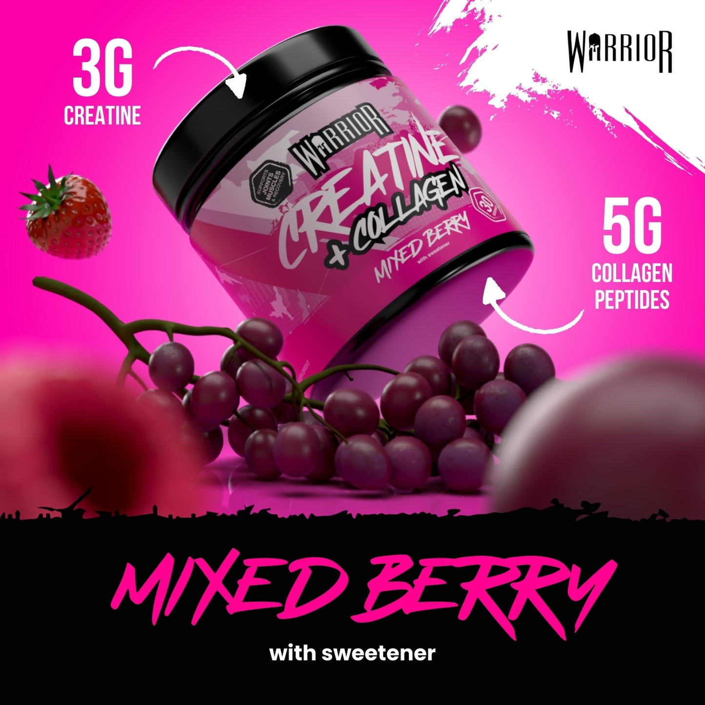 Creatine For Women | Plus Collagen | Strength + Skin + Glutes | Warrior Supps