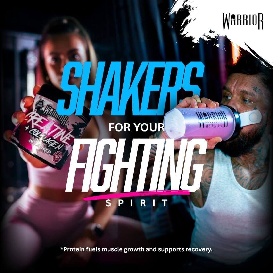 Warrior Home of Creatine Shaker – 600ml Black | Premium Leak-Proof Protein Shaker Bottle