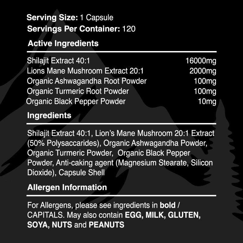 Warrior SHILAJIT Capsules - 120 Caps