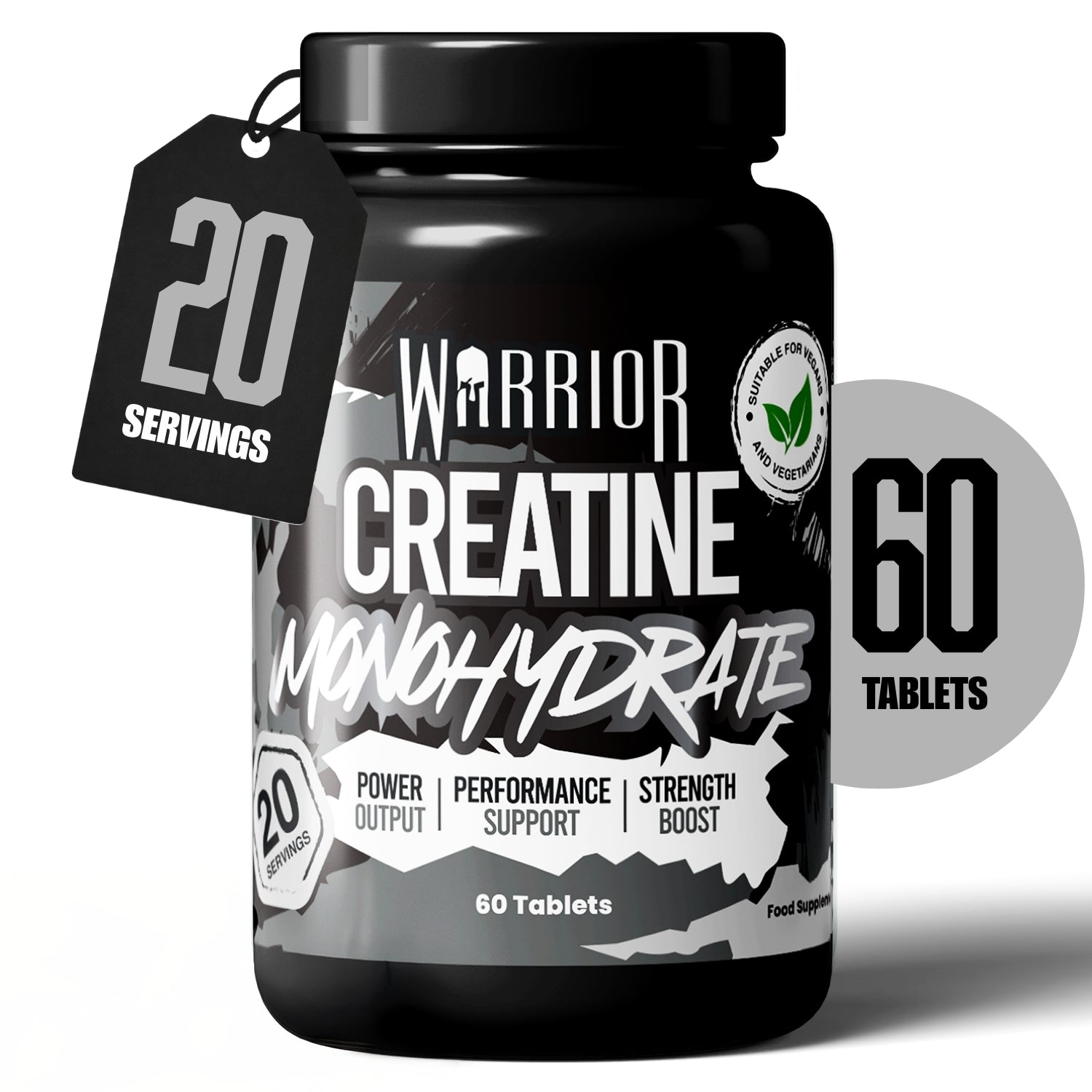 Warrior Creatine Monohydrate Tablets | 60 Tablets | 180 Tablets
