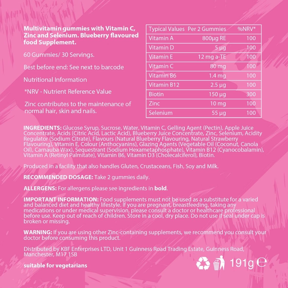 Warrior Hair Skin and Nails Gummies - 60 Gummies