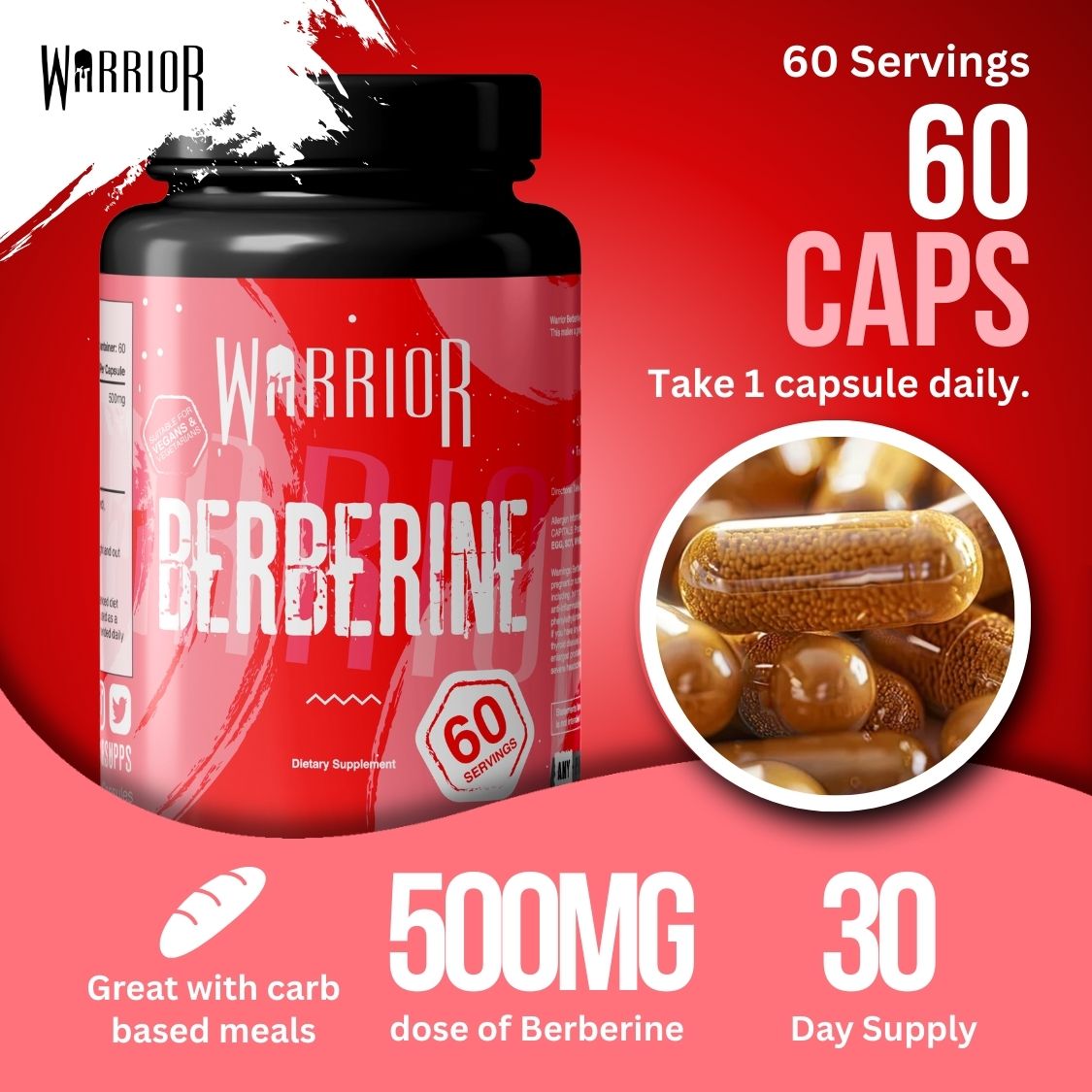 Warrior Berberine - 60 Caps