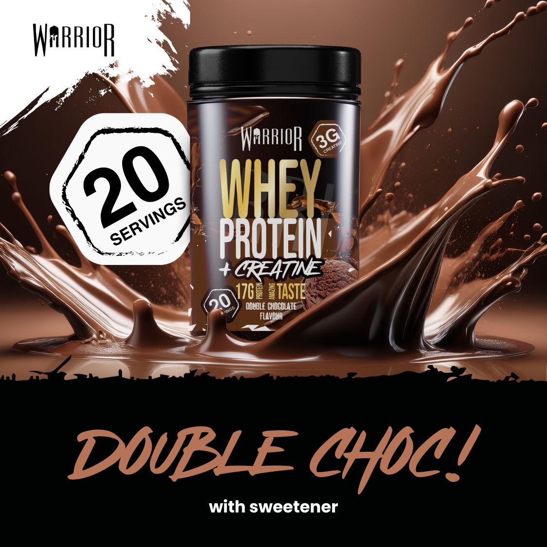 Warrior Whey Protein Plus Creatine | 500g Tubs | 20 Servings