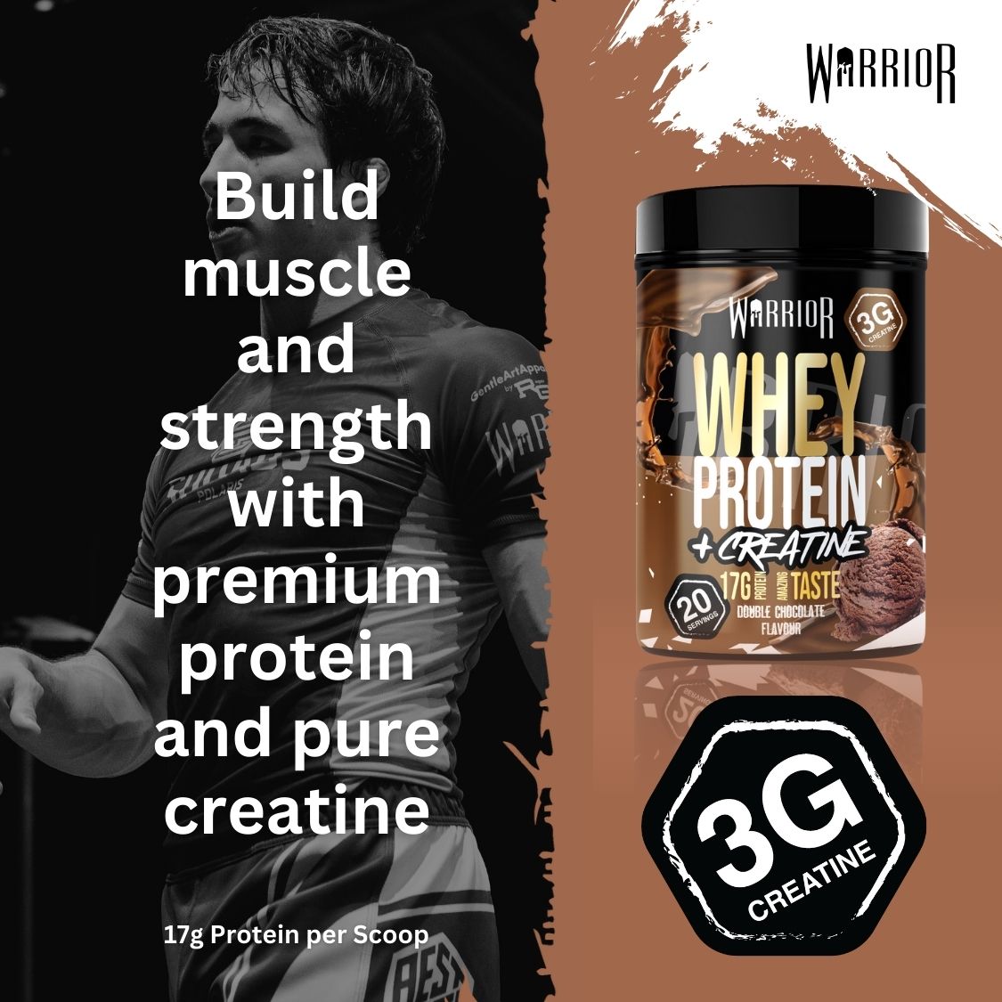Warrior Whey Protein Plus Creatine | 500g Tubs | 20 Servings