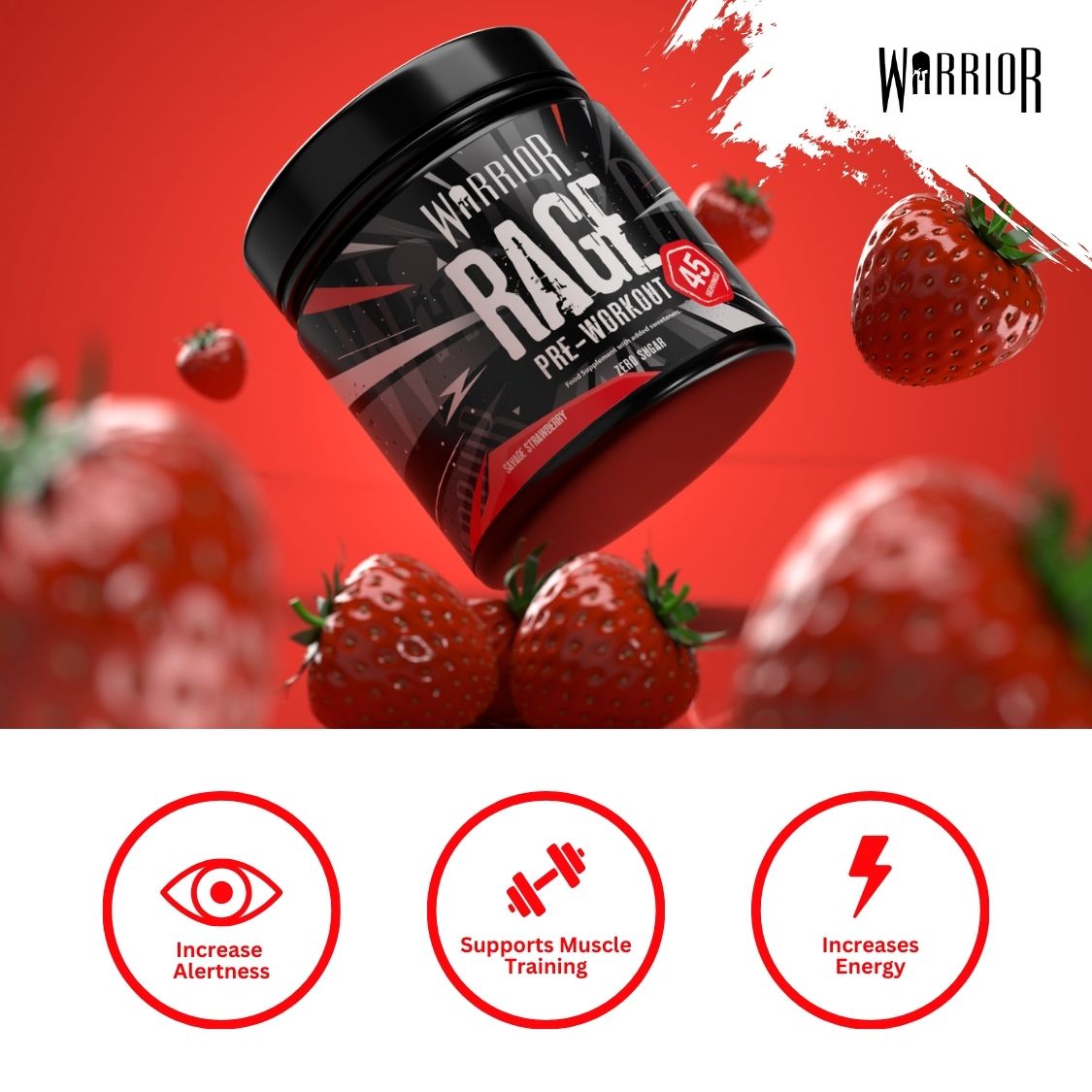 Warrior Rage Pre-Workout Powder - 392g (45 Servings)
