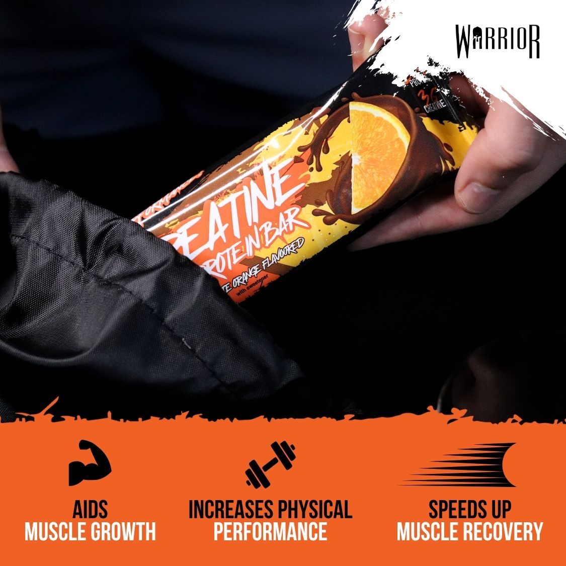 Warrior Creatine Protein Bars - 12 Bars - Strength + Muscle + Recovery