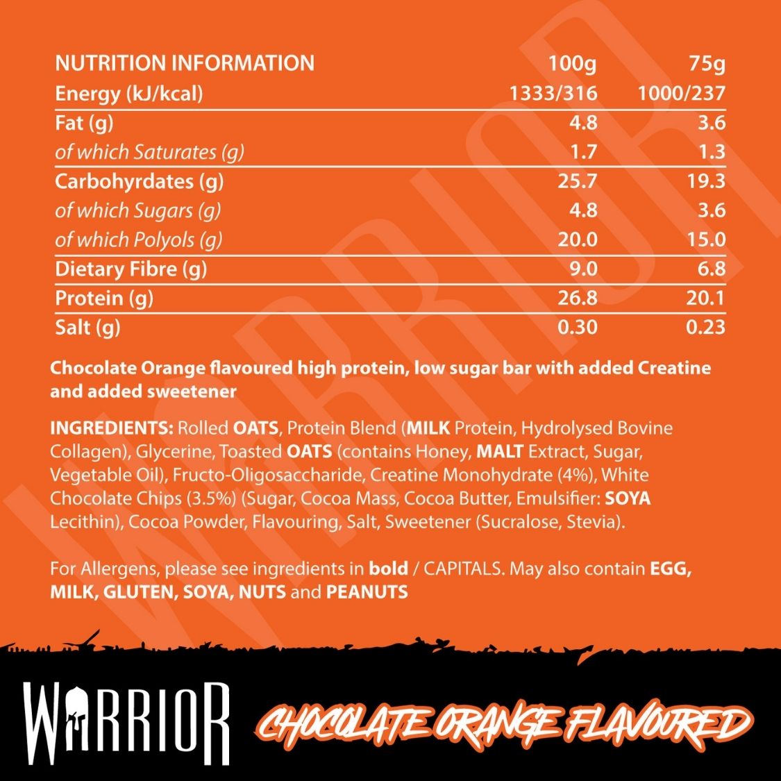 Warrior Creatine Protein Bars - 12 Bars - Strength + Muscle + Recovery