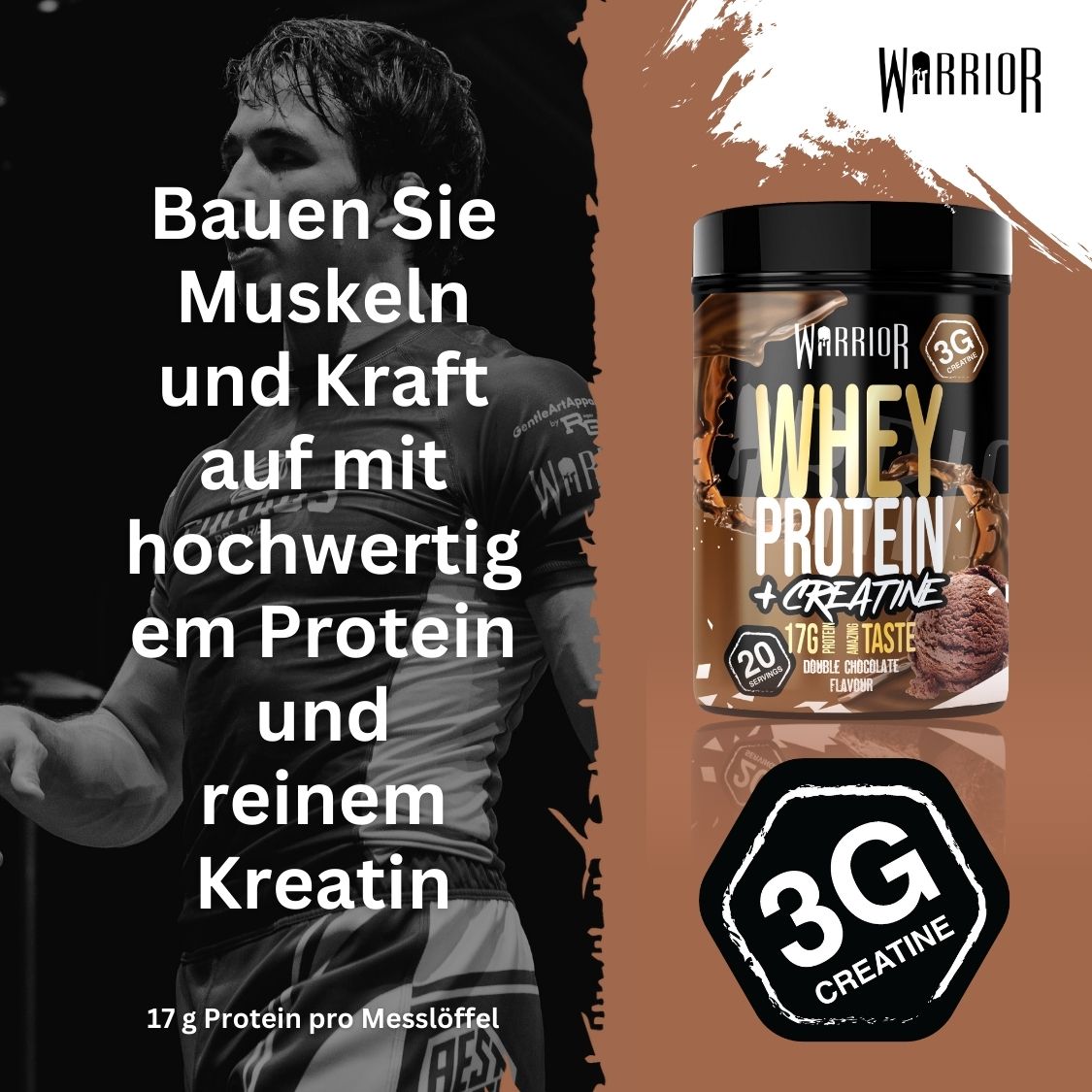 Warrior Whey Protein Plus Creatine | 500g Tubs | 20 Servings