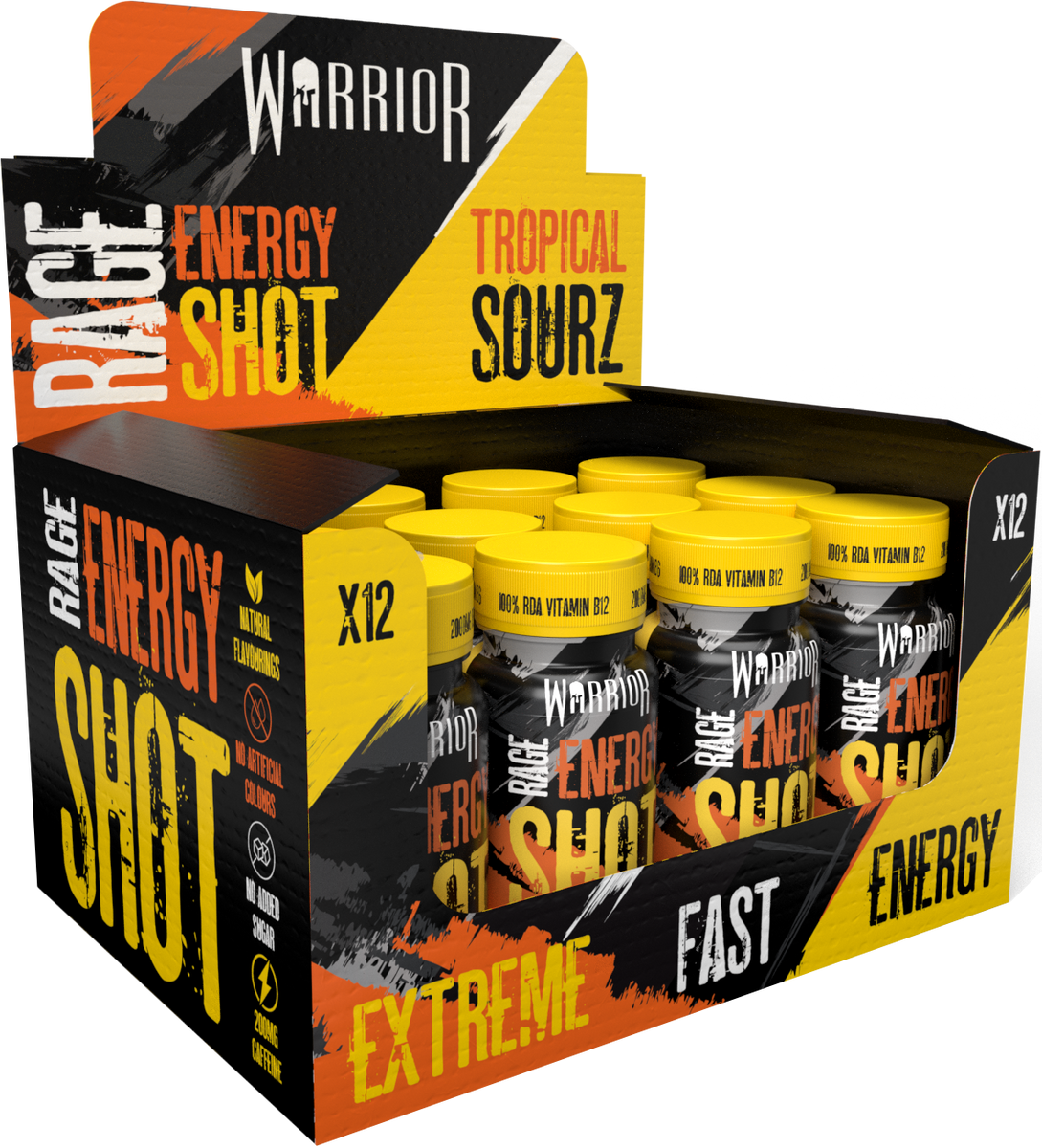 PreWorkout Energy Shots 12x 60ml High Caffeine Zero Sugar Ready to
