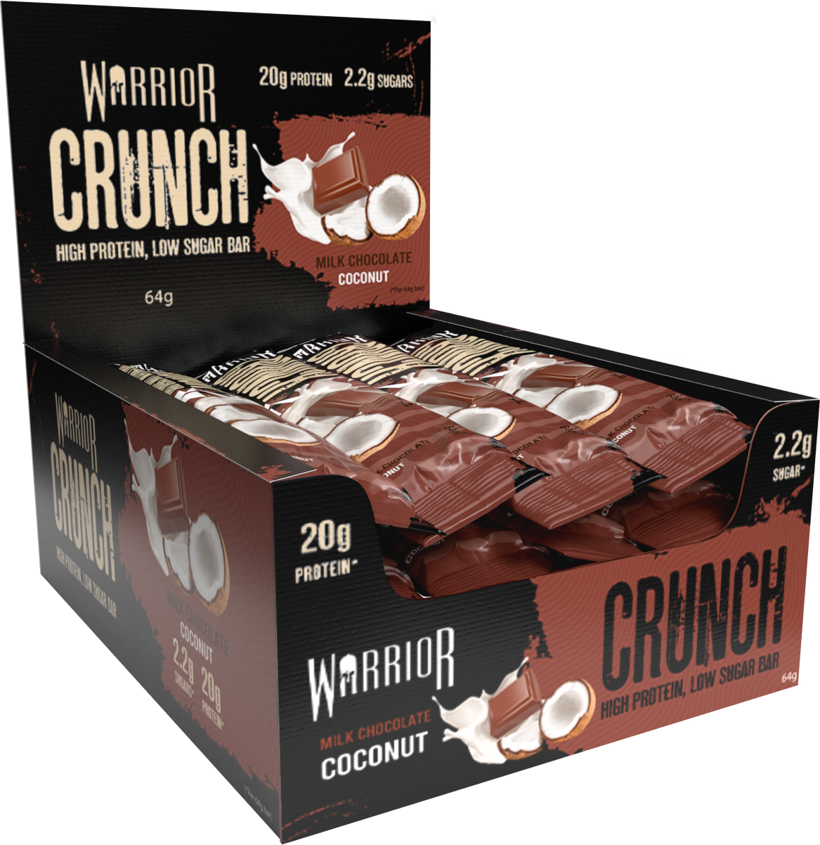 Warrior Crunch Protein Bars 12 x 64g - Collection