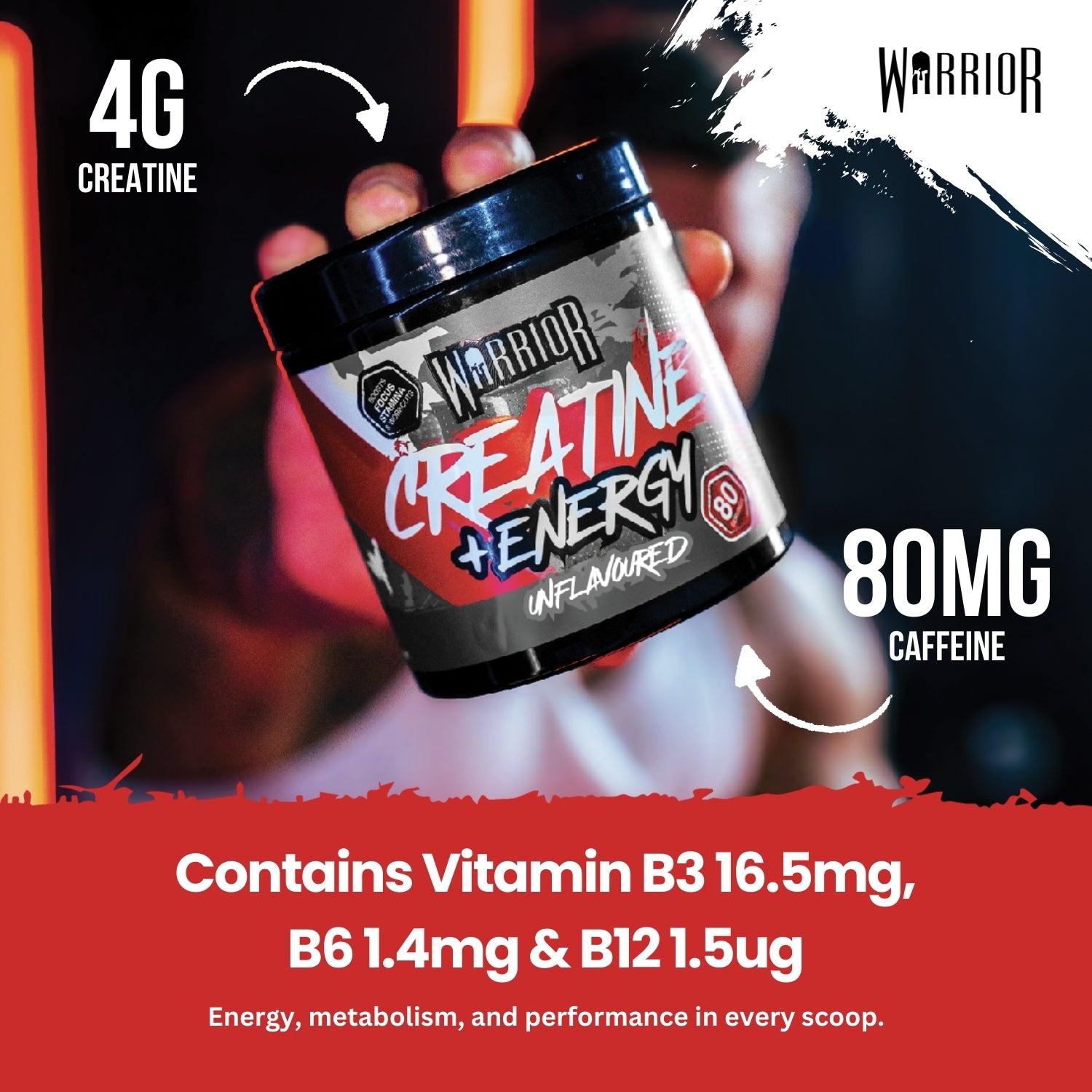 Warrior Creatine Plus Energy - 80 Servings