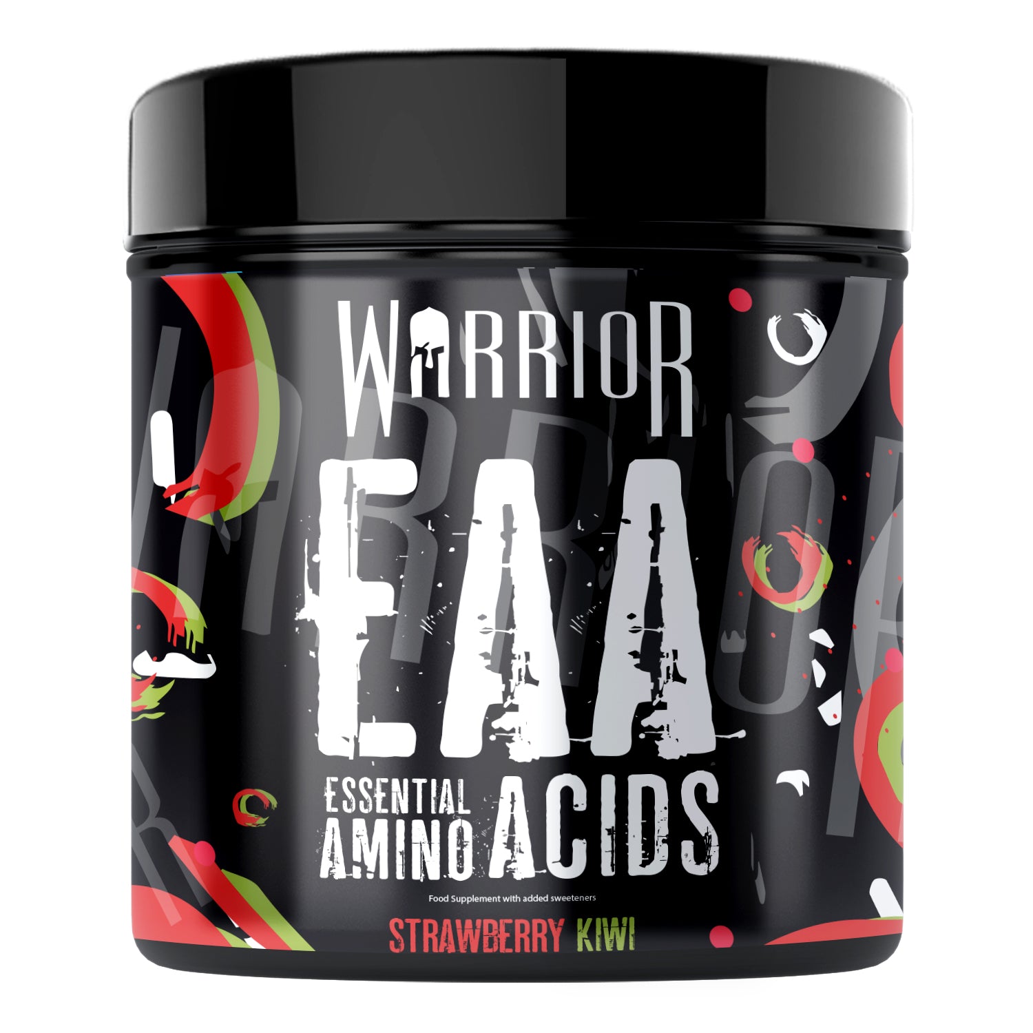 Warrior EAA essential amino acids powder tub in Strawberry Kiwi flavour