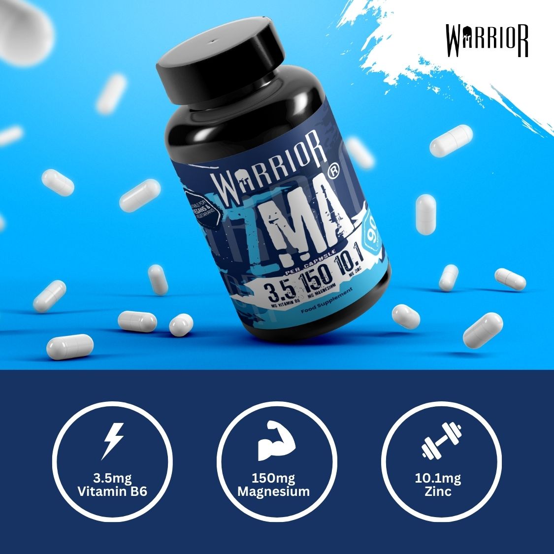 Warrior ZMA Supplement – 90 Capsules