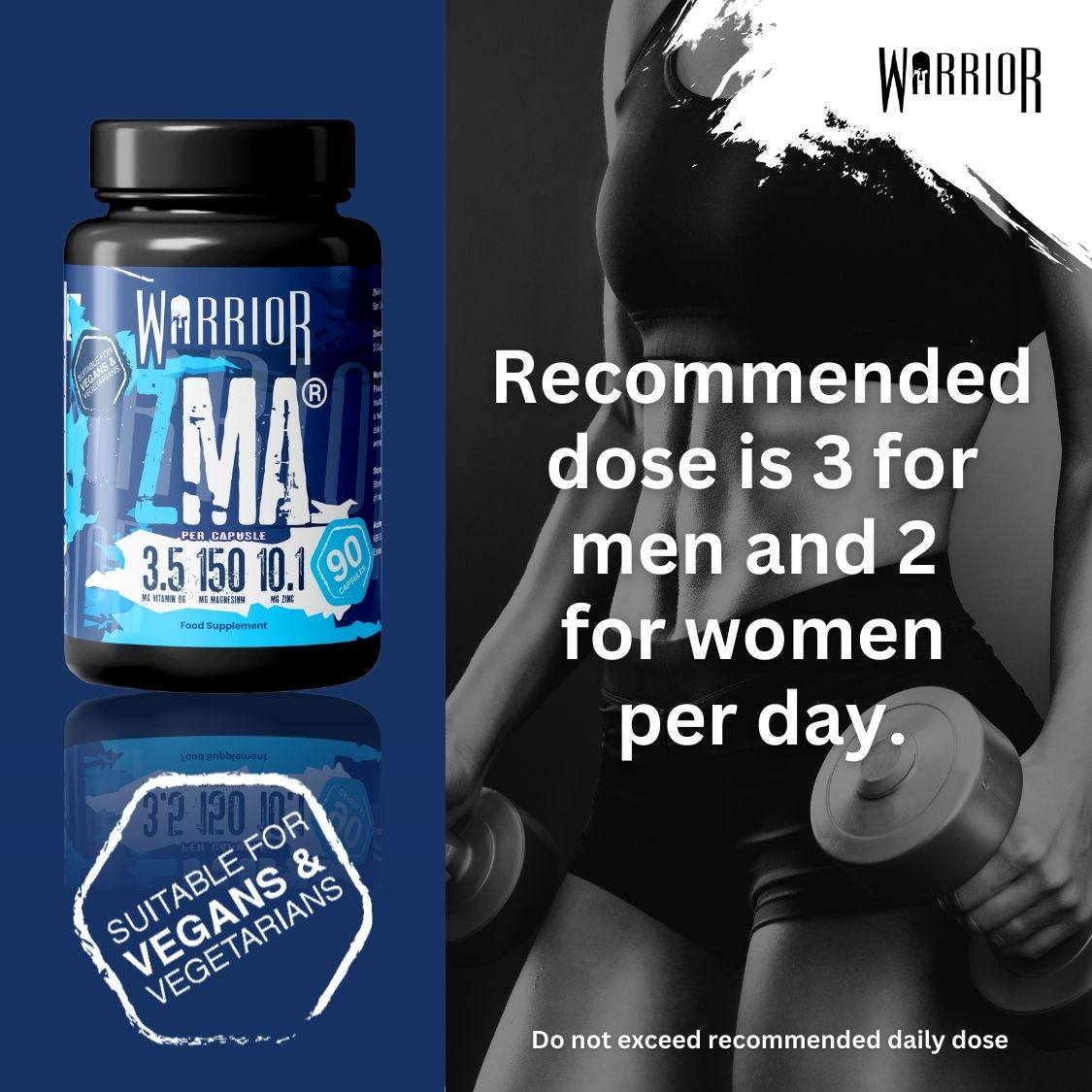 Warrior ZMA Supplement – 90 Capsules