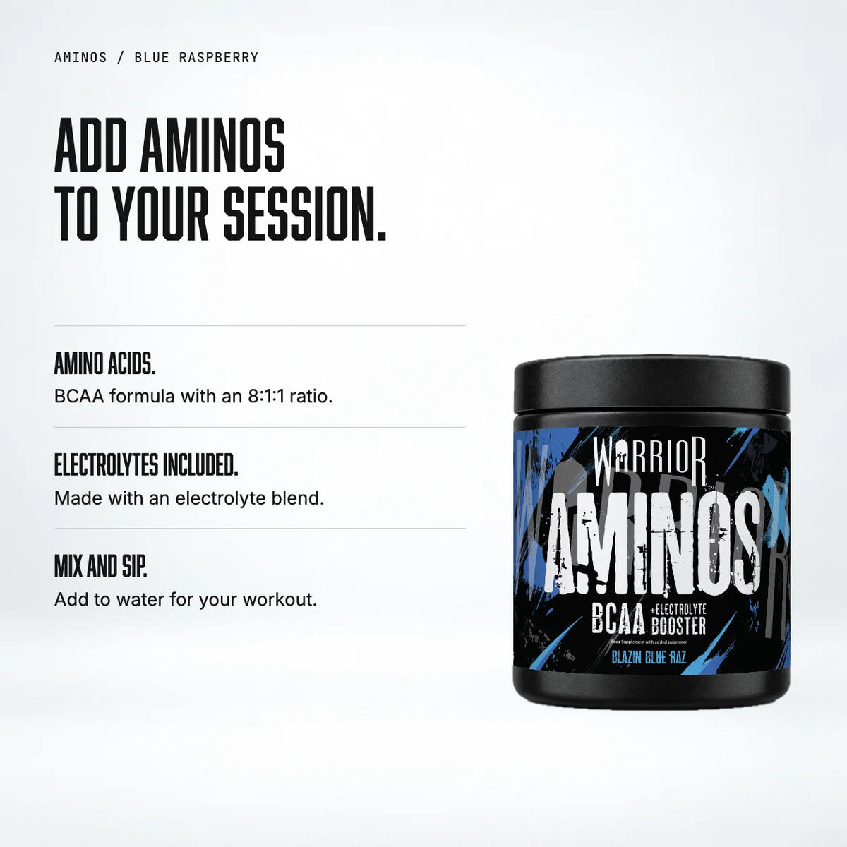Warrior Aminos BCAA + Electrolyte Powder – 360g (30 Servings), Blue Raspberry: benefits