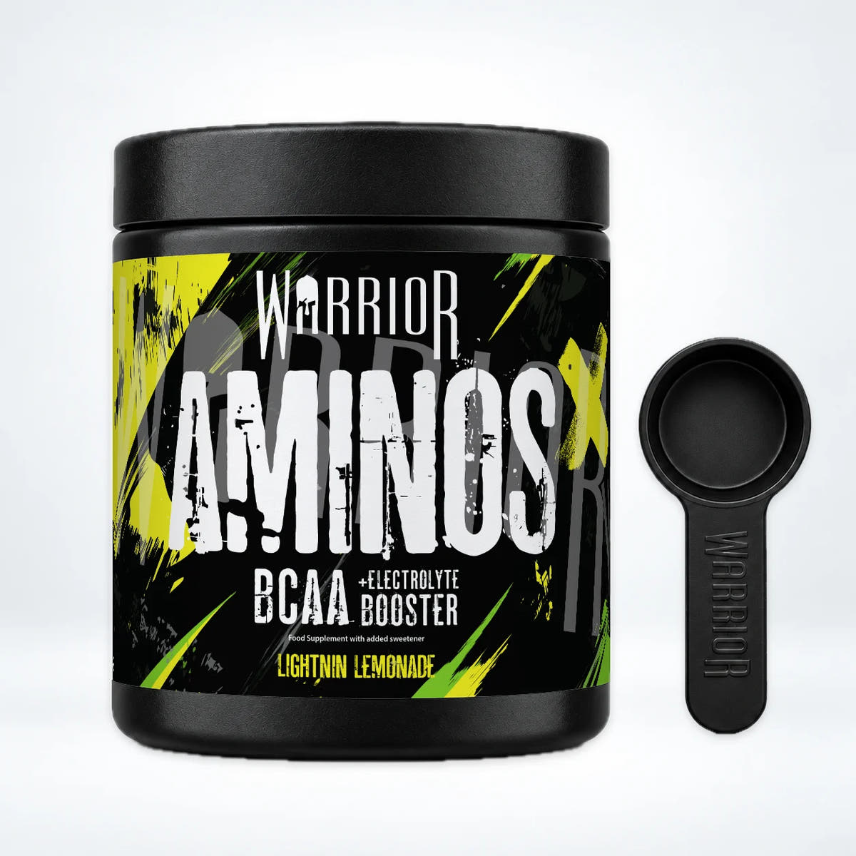 Warrior Aminos BCAA + Electrolyte Powder – 360g (30 Servings), Lightning Lemonade: pack shot