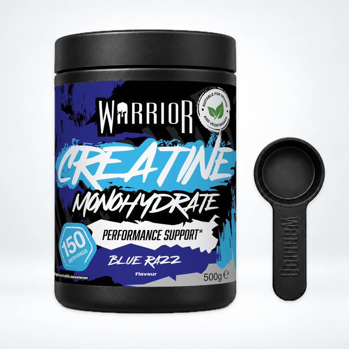 Warrior Creatine Monohydrate Powder, 500g / Blue Razz: pack shot