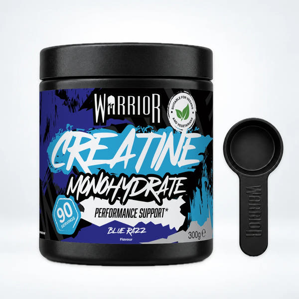 Warrior Creatine Monohydrate Powder, 300g / Blue Razz: pack shot