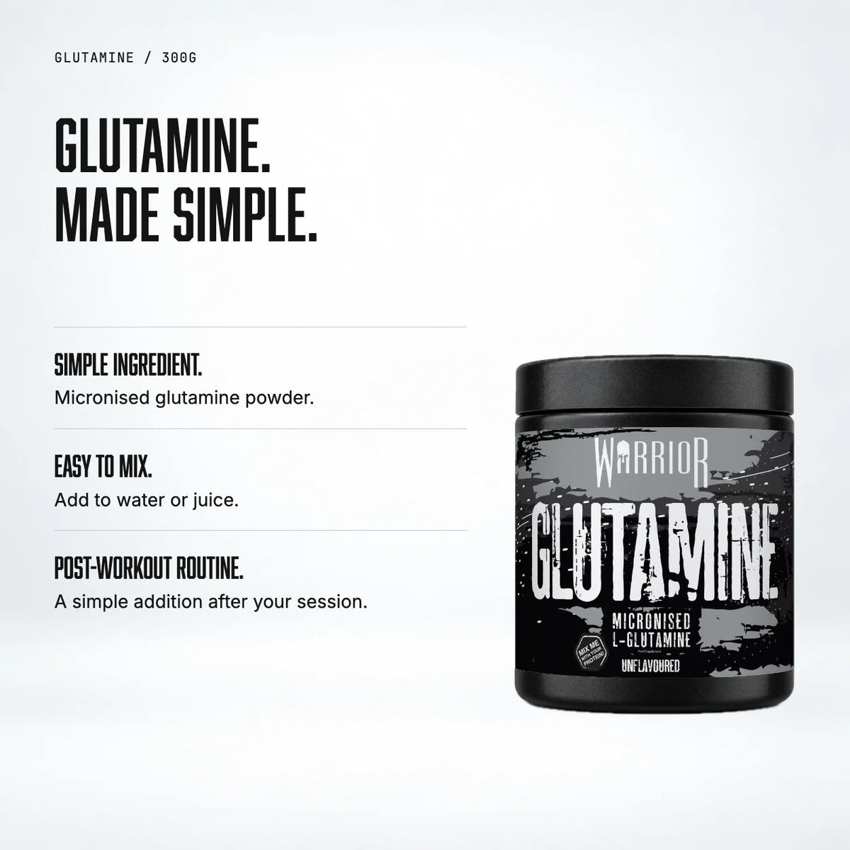 Warrior Glutamine Powder, 300g: benefits