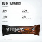 Warrior Crunch Soft Core Protein Bar, Fudge Brownie: nutrition per bar