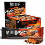 Warrior Crunch Soft Core Protein Bar, Salted Caramel: box and bar