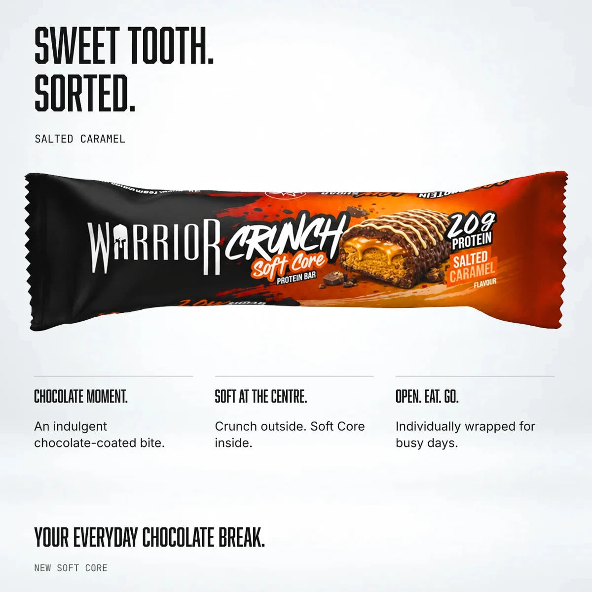 Warrior Crunch Soft Core Protein Bar, Salted Caramel: Soft Core benefits