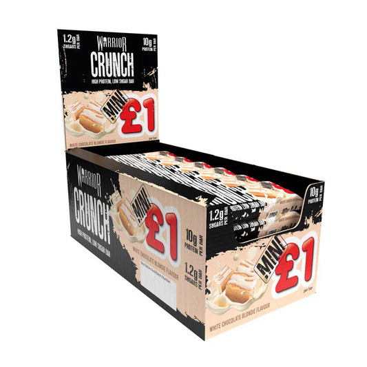 Warrior Crunch Mini 24x Protein Bars - Low Sugar, Low Carb, Low Calorie