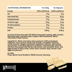 Warrior Crunch Protein Bar marketing graphic of a boxer and man eating bar, Protein For Your Fighting Spirit