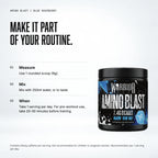 Warrior Amino Blast BCAA + Energy Powder – 270g (30 Servings), Blue Raspberry: when to take