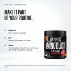 Warrior Amino Blast BCAA + Energy Powder – 270g (30 Servings), Strawberry Kiwi: when to take