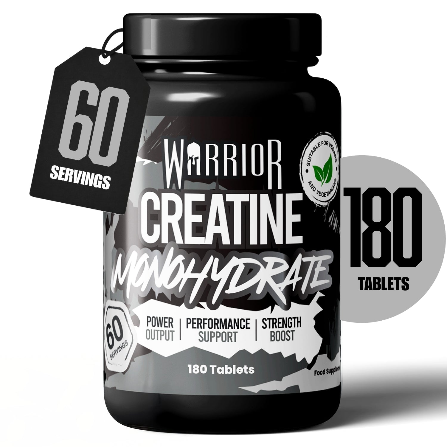 Warrior Creatine Monohydrate Tablets | 60 Tablets | 180 Tablets