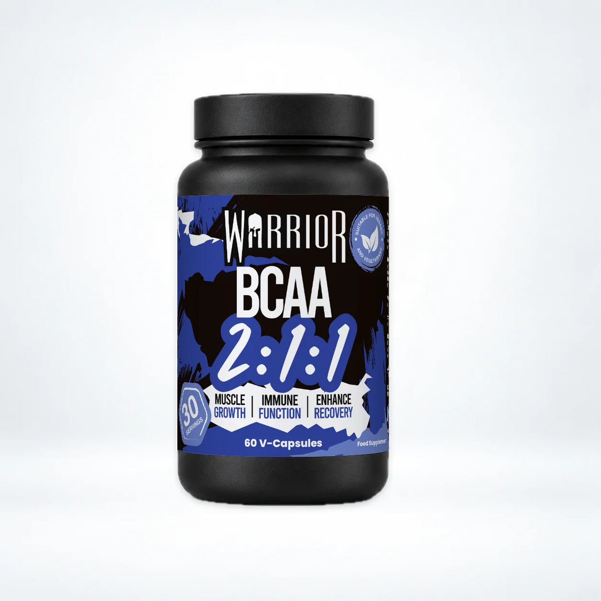 Warrior BCAA 2:1:1 – 2000mg with Vitamin B6 – 60 Vegan Capsules: pack shot