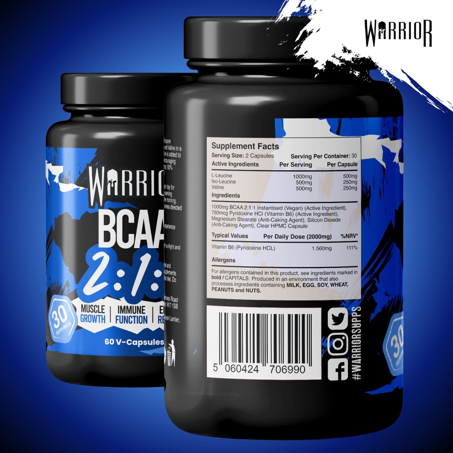 Warrior BCAA 2:1:1 - 60 Caps