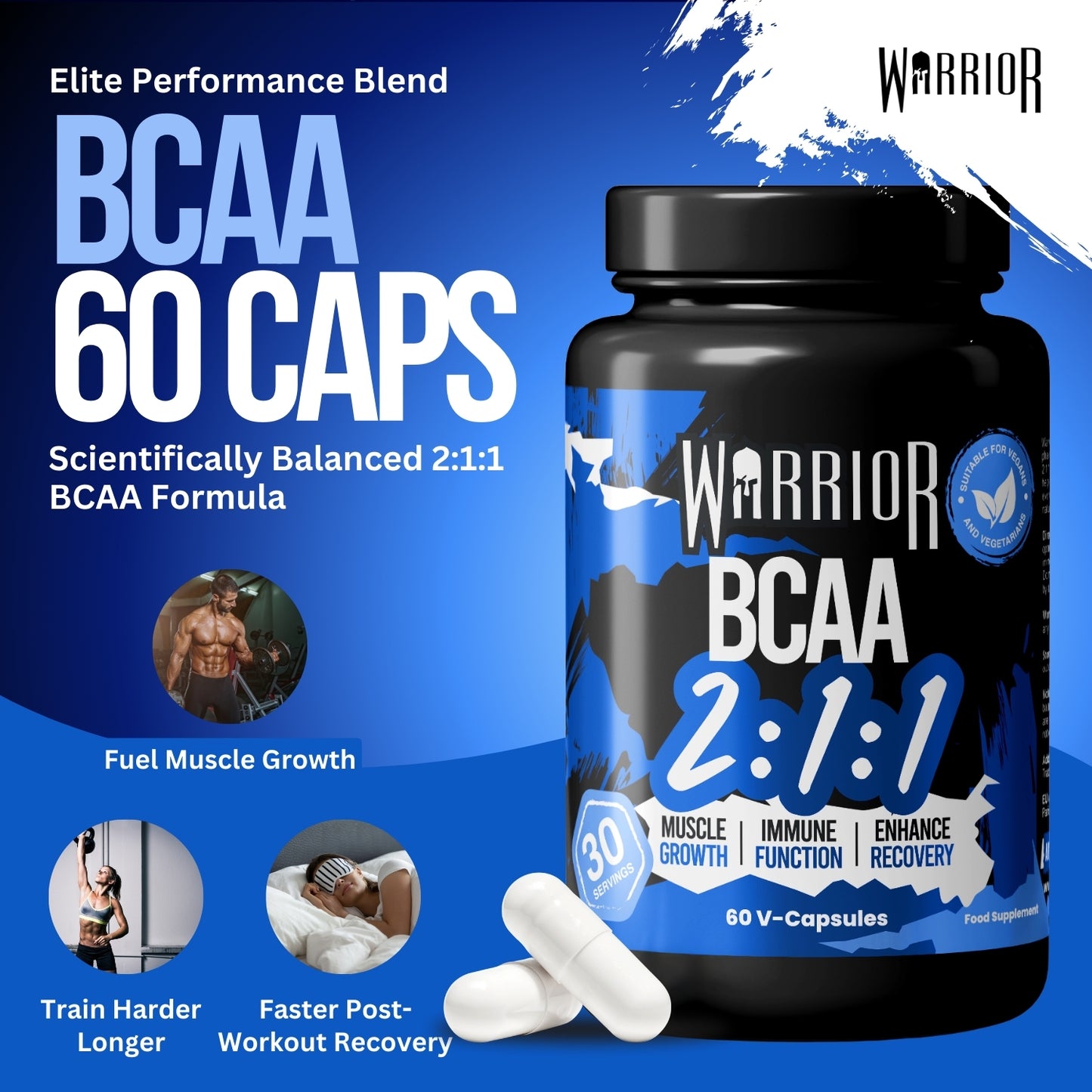 Warrior BCAA 2:1:1 - 60 Caps