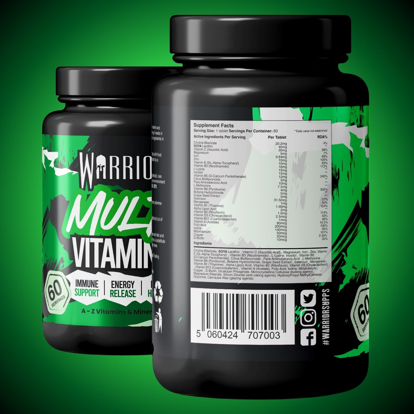 Warrior Multi Vitamin - 60 Tabs (2 Month Supply)