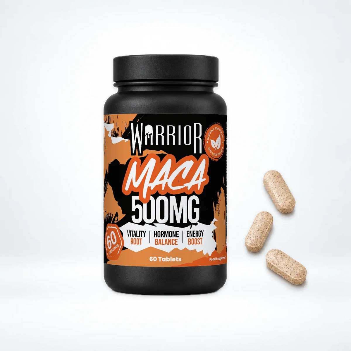 Warrior Maca – 500mg Tablets (60 Tablets): pack shot