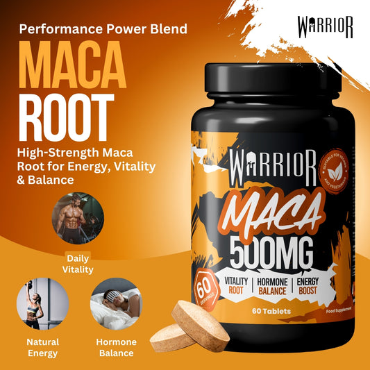 Warrior Maca – 500mg Capsules (60 Caps) | Natural Vitality, Hormone Balance & Performance Support