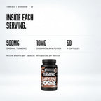 Warrior Turmeric with Bioperine 510mg, 60: macro callout