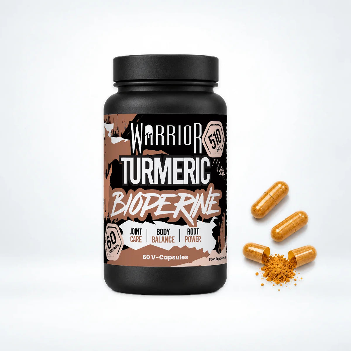 Warrior Turmeric with Bioperine 510mg, 60: pack shot