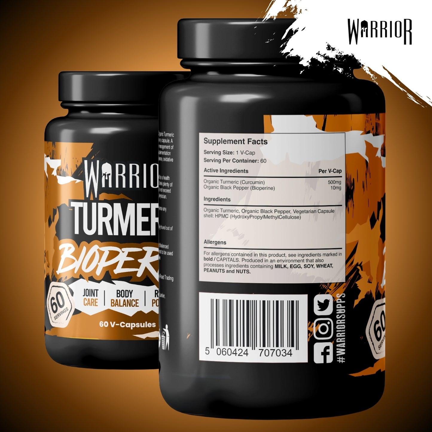 Warrior Turmeric with Bioperine 510mg - 60 Vegan Caps