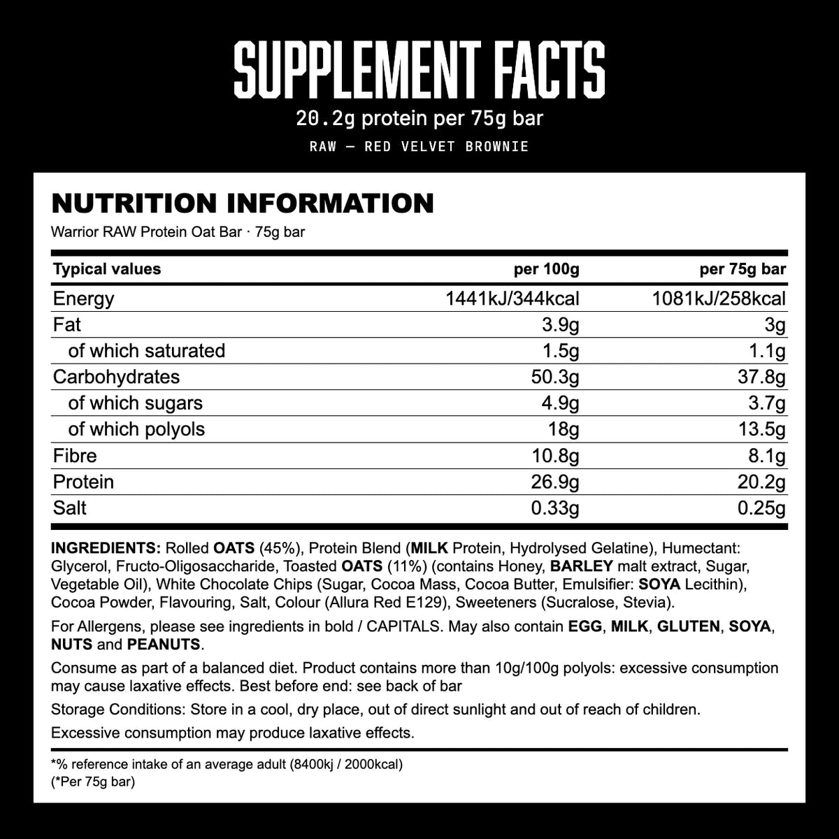 RAW B198-RVB-12 supplement facts