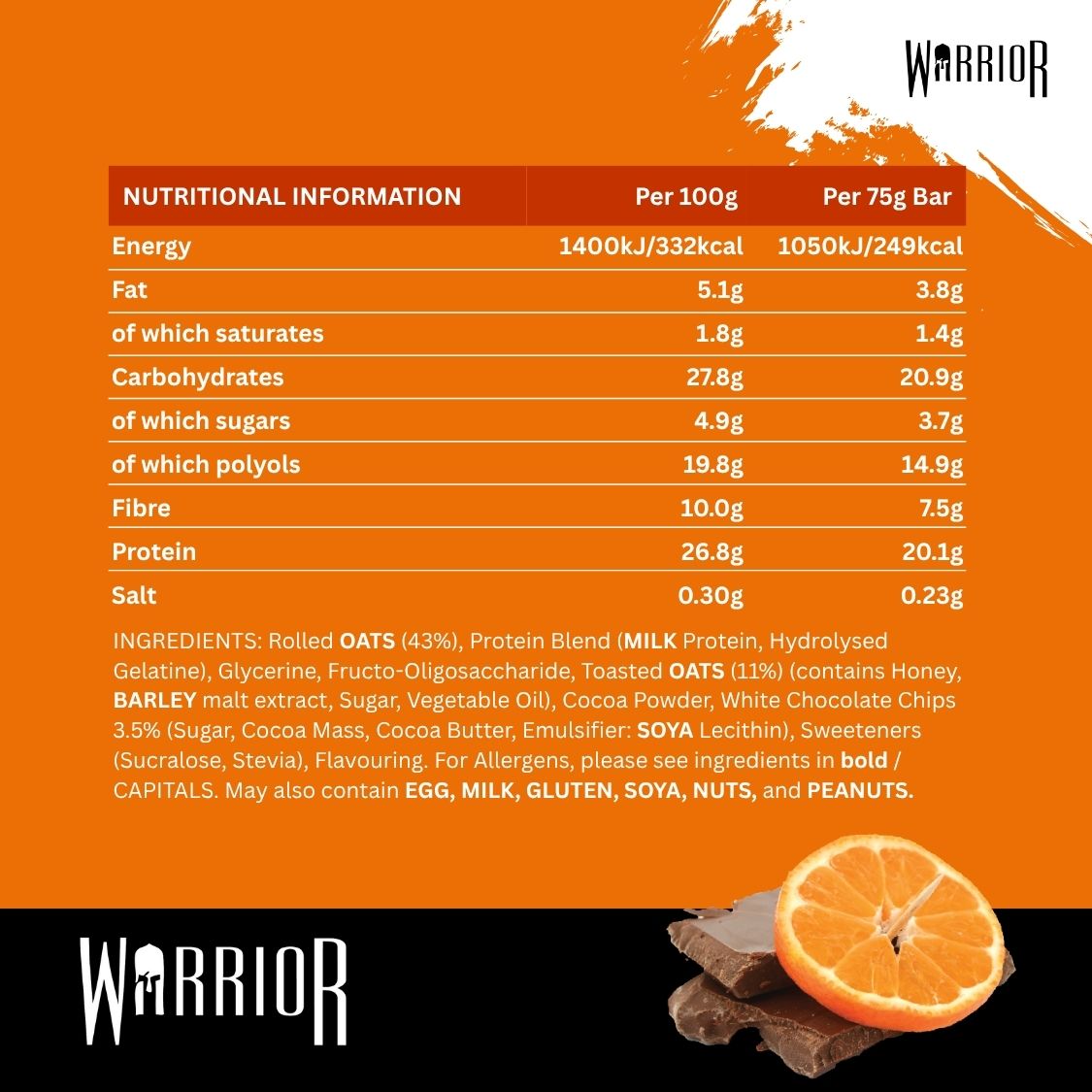 Warrior RAW Protein Bar - 12 x 75g Bars