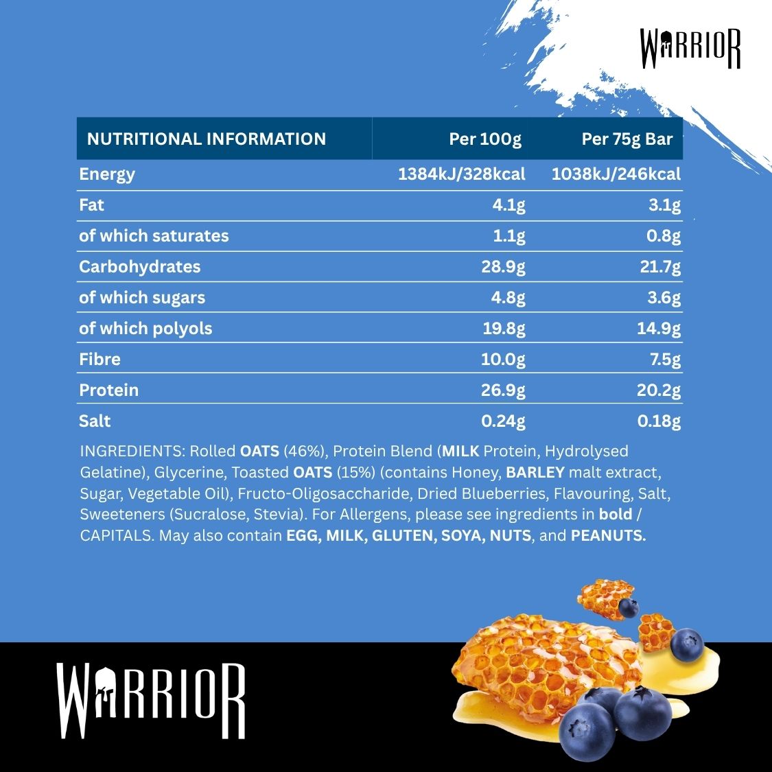 Warrior RAW Protein Bar - 12 x 75g Bars