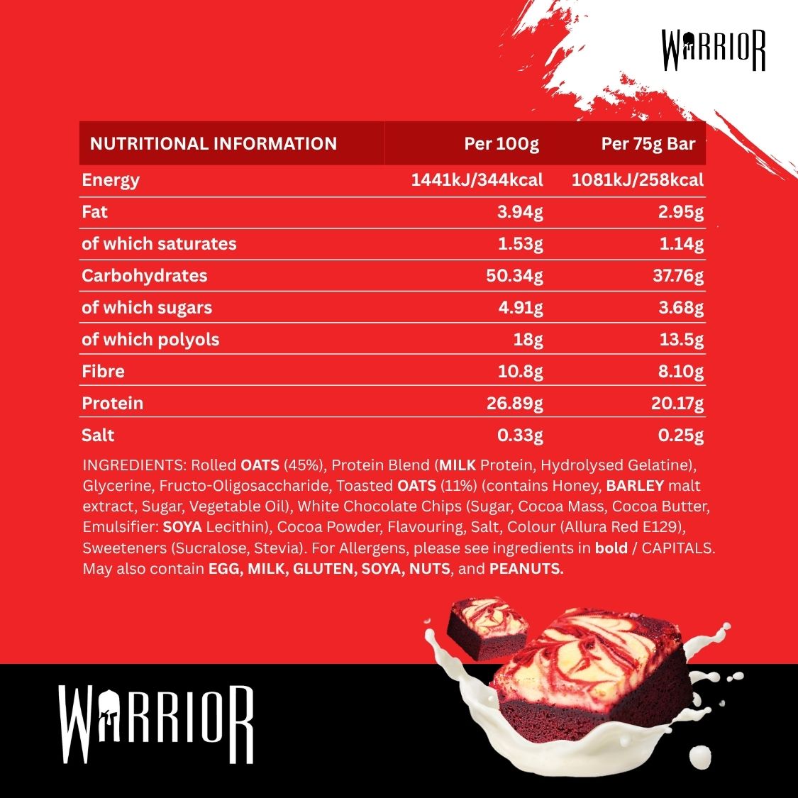 Warrior RAW Protein Bar - 12 x 75g Bars