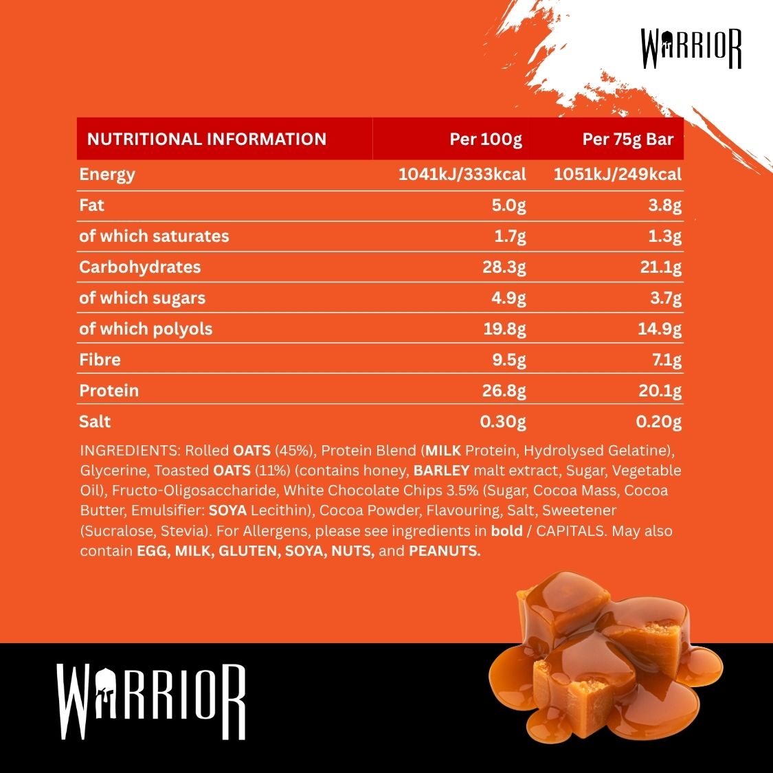 Warrior RAW Protein Bar - 12 x 75g Bars