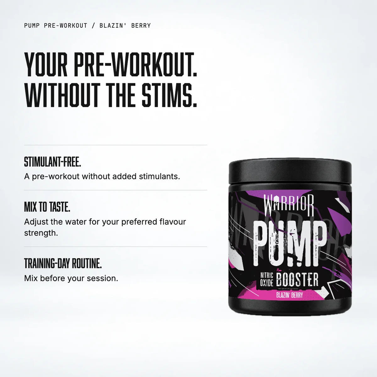 Warrior Pump Pre-Workout Powder, Blazin' Berry: benefits